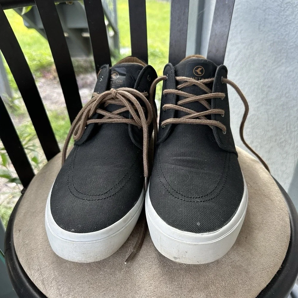 Kustom Men's Hotham Black Canvas Skate Sneakers US 11 Casual Shoes Travelite AUS
